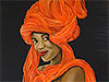 Airbrush - Frau in Orange